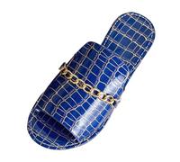 Dasongff Sandalias Planas Para Mujeres Antideslizante Sandals Sandalias de Playa Cómodo Punta Abierta Plana con Soporte del Arco Zapatos para Caminar, azul, 41 EU