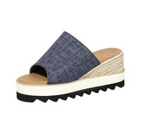 Dasongff - Sandalias y desnudos para mujer con plataforma de alpargata para mujer, con correa de tobillo y punta cerrada, zapatos de mujer cómodos para boda, fiesta o salida vestida, azul marino, 41