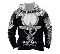 Dasongff - Sudadera con capucha para hombre, cuello redondo, manga larga, árbol de la vida celta, vikingos, medieval, suéter para hombre, informal, mediados de temporada, básica, sudaderas gruesas
