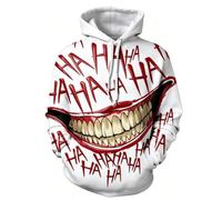 Dasongff - Sudadera con capucha para hombre, estampado de calavera, para hombre, manga larga, con capucha, cálido, gótico, para cosplay, Halloween, Halloween, disfraz, veneciano, blanco, M