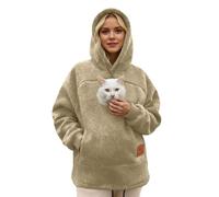 Dasongff - Sudadera con capucha para mujer, diseño de canguro, gato, con cremallera, para visitas veterinarias, paseos, cuidado de animales en casa 1