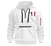 Dasongff Sudaderas con Capucha para Hombre Bandera Francesa Manga Larga con Cuello Medio-Cremallera Fitness Training Hoodie Maillot Support France Football Copa del Mundo 2026 para el Diario y el