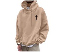 Dasongff Sudaderas con capucha para hombre de manga larga con cuello redondo suéter informal ligero con capucha Cruz Jesucristo Cristianismo Dios Evangelio Cristiano Biblia Sudadera con capucha para