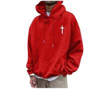 Dasongff Sudaderas con capucha para hombre de manga larga con cuello redondo suéter informal ligero con capucha Cruz Jesucristo Cristianismo Dios Evangelio Cristiano Biblia Sudadera con capucha para