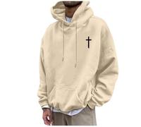 Dasongff Sudaderas con capucha para hombre de manga larga con cuello redondo suéter informal ligero con capucha Cruz Jesucristo Cristianismo Dios Evangelio Cristiano Biblia Sudadera con capucha para