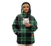 Dasongff Sudaderas con capucha para mujer invierno con bolsillo canguro y bolsillo de transporte para animales, sudadera canguro perro de gran tamaño con cremallera cómoda para amante de mascotas 1