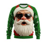 Dasongff - Suéter de Navidad para hombre, diseño creativo en relieve, representante de Santa Claus, cálido y cómodo para la ciudad, los viajes y el ocio, verde, XXXXL