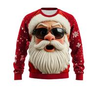Dasongff - Suéter de Navidad para hombre, diseño creativo en relieve, representante de Santa Claus, cálido y cómodo para la ciudad, los viajes y el ocio, A rojo., XL