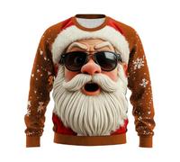 Dasongff - Suéter de Navidad para hombre, diseño creativo en relieve, representante de Santa Claus, cálido y cómodo para la ciudad, los viajes y el ocio, café, XXXL