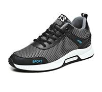Dasongff - Zapatillas elevadoras para hombre, con suela que aumenta la talla hasta 10 cm, 8 cm, 6 cm, zapatos de tacón invisible ligeros, suela antideslizante para caminar y senderos deportivos, gris