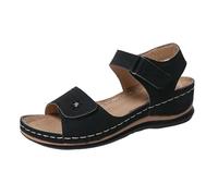 Dasongff Zapato Mujer Verano Cómodo Ligeras Sandalias Ortopédicas Antideslizante Punta Zapato Hallux Valgus Open Chic de Caminar Playa 2026, Negro , 36 EU