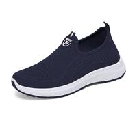 Dasongff - Zapato ortopédico para mujer, antideslizante, sin cordones, flexible, transpirable, con plataforma ortopédica, para caminar, para mujer, primavera, verano, barato, azul marino, 39 EU
