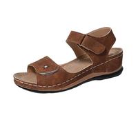 Dasongff - Zapato para mujer, verano, cómodo, ligera, ortopédica, antideslizante, punta de zapatos Hallux Valgus abiertos, chic de paseo, marrón, 37 EU