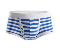 DASONLUE Bañador para hombre, slip push up, ajustado, corto, bañador a rayas, retro, transpirable, suave, calzoncillos, ropa interior deportiva, calzoncillos de playa, calzoncillos tipo bóxer, O azul