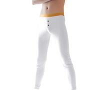 DASONLUE Calzoncillos térmicos largos de algodón para hombre, ropa interior térmica, ajustada, color puro, ropa interior funcional, transpirable, para otoño e invierno, largo Johns, Blanco, M