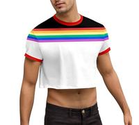 DASONLUE Camiseta de arco iris para hombre, camiseta multicolor, camiseta divertida para correr, bandera gay, ropa LGBTQ, camiseta del orgullo LGBT orgullo colorido gay, igualdad de derechos, 01