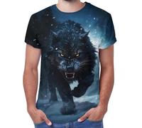 DASONLUE Camiseta de hombre con estampado 3D de lobo para verano, ropa de calle, ropa de calle, camiseta de manga corta de gran tamaño, camiseta de manga corta para niños, camiseta con estampado