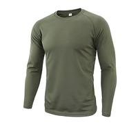 DASONLUE Camiseta de manga larga para hombre, cuello redondo, estampado de camuflaje, camisetas de camuflaje, suéter de ocio, sudadera vintage de camuflaje, blusa ligera y cómoda, verde, XL