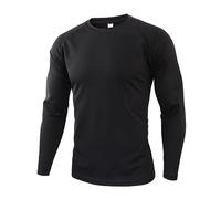 DASONLUE Camiseta de manga larga para hombre, cuello redondo, estampado de camuflaje, camisetas de camuflaje, suéter de ocio, sudadera vintage de camuflaje, blusa ligera y cómoda, Negro , 3XL