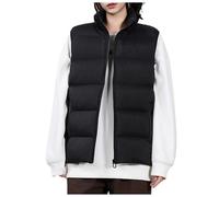 DASONLUE Chaleco acolchado ligero para hombre chaleco acolchado grueso con cremallera doble chaleco de plumas de color puro chaqueta de plumón con bolsillo con cremallera chaleco cálido de invierno