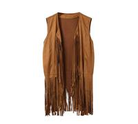 DASONLUE Chaleco con flecos para hombre, sin mangas, estilo hippie, con flecos, retro, años 60, 70, estilo indio, boho occidental, para cosplay, festival y fiesta temática, chaleco vaquero occidental