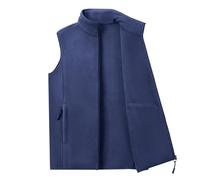 DASONLUE Chaleco de invierno para hombre, chaqueta gruesa de softshell con forro polar interior, chaqueta de exterior sin mangas, cómodo chaleco de forro polar, chaleco de trabajo, azul marino, 7XL