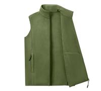 DASONLUE Chaleco de invierno para hombre, chaqueta gruesa de softshell con forro polar interior, chaqueta de exterior sin mangas, cómodo chaleco de forro polar, chaleco de trabajo, Verde militar., L