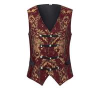 DASONLUE Chaleco medieval para hombre, estilo gótico, steampunk, chaleco de traje vintage renacentista, estilo victoriano, ajustado, uniforme de patio, elegante, estilo Inglaterra, chaleco de negocios