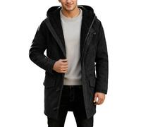 DASONLUE Chaqueta de ante para hombre de invierno gruesa de un solo color, abrigo de invierno de felpa gruesa, chaqueta de forro polar, abrigo corto de ante con forro polar, chaqueta térmica gruesa
