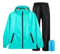 DASONLUE Conjunto de traje de lluvia para hombre E Bike de dos piezas de cuerpo completo impermeable unisex ropa de lluvia para bicicleta al aire libre reflectante impermeable pantalones