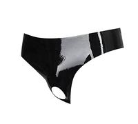 DASONLUE Jockstrap Calzoncillos de aspecto húmedo para hombre, con apertura Showmaster, ropa interior sexy, ropa interior lacada, erótica, sexo, ropa interior de piel, tanga para hombre, tanga, fiesta