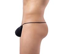 DASONLUE Tanga de tanga para hombre diseño elástico con bolsillo ajustable ligero calzoncillos comodidad y confianza en sí mismo corte bajo T espalda tanga ropa interior transpirable, Negro , XXL