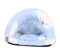 Dasrtnilm Mini Pet Winter Sleeping Bed, Small Animal Warm House for Hamster Guinea Pig, Removable Flannel Cave Bed with Thermal Insulation, Cozy Enclosed Pet Bed for Hedgehog Chinchilla Ferr (Metro)