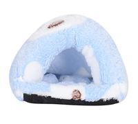 Dasrtnilm Mini Pet Winter Sleeping Bed, Small Animal Warm House for Hamster Guinea Pig, Removable Flannel Cave Bed with Thermal Insulation, Cozy Enclosed Pet Bed for Hedgehog Chinchilla Ferr (S)