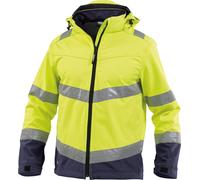 Dassy Cazadora softshell de alta visibilidad Málaga PES74 Neonamarillo/azul oscuro L