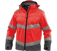 Dassy Chaqueta softshell alta visibilidad Málaga PES74 Neonrojo/gris cemento L