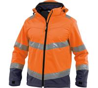 Dassy Chaqueta softshell de alta visibilidad Málaga PES74 Neonnaranja/azul oscuro L
