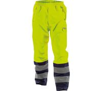 Dassy Pantalones de lluvia de alta visibilidad Sola PES70 Neonamarillo/azul oscuro M