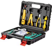 Dasxskj Kit de herramientas de crimpado RJ45, kit de herramientas de red, crimpadora Ethernet para conectores Cat6 Cat5e Cat5 8P/6P, rastreador de cables, herramienta de perforación 110/88, conectores