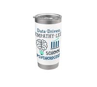 Data-Driven Empathy-Led School Psychologist Brain Graphic Vaso térmico de acero inoxidable de doble pared