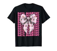 Data Scientist Science Graph Girl Coquette Bow rosa Camiseta
