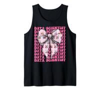 Data Scientist Science Graph Girl Coquette Bow rosa Camiseta sin Mangas