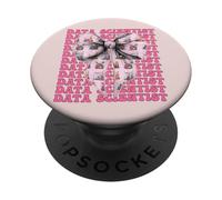Data Scientist Science Graph Girl Coquette Bow Rosa PopSockets PopGrip Adhesivo