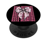 Data Scientist Science Graph Girl Coquette Bow rosa PopSockets PopGrip Adhesivo