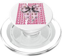 Data Scientist Science Graph Girl Coquette Bow Rosa PopSockets PopGrip para MagSafe
