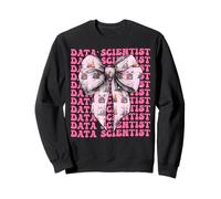 Data Scientist Science Graph Girl Coquette Bow rosa Sudadera