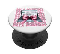 Data Scientist Science Laptop Graph Girl Coquette Bow Rosa PopSockets PopGrip Adhesivo