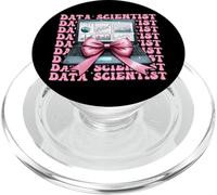 Data Scientist Science Laptop Graph Girl Coquette Bow rosa PopSockets PopGrip para MagSafe