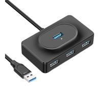 Data USB Hub with 4 Ports, Slim USB Splitter, Portable High-Speed USB Adapter with Compact Design, Ideal For Cell Phones, Digital Cameras, Laptops, and USB Devices For Data Sharing