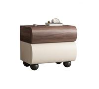 DataBaste Mesilla de Noche Dormitorio，Mesa Auxiliar，con 2 Cajones，para Dormitorio Sala de Estar(Brown+White,45 * 40 * 50cm/17.7 * 15.7 * 19.7in)